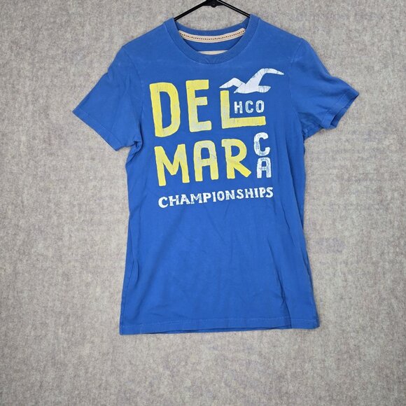 Hollister Blue Del Mar Championships T-Shirt S 100% Cotton - Picture 1 of 7